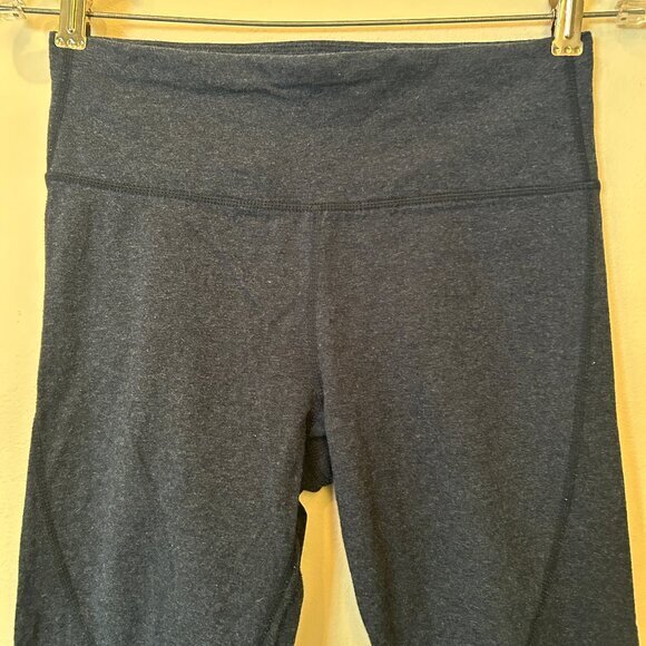 Calvin Klein cropped heathered navy leggings w/ lattice detail at back ankles sz - Picture 2 of 11